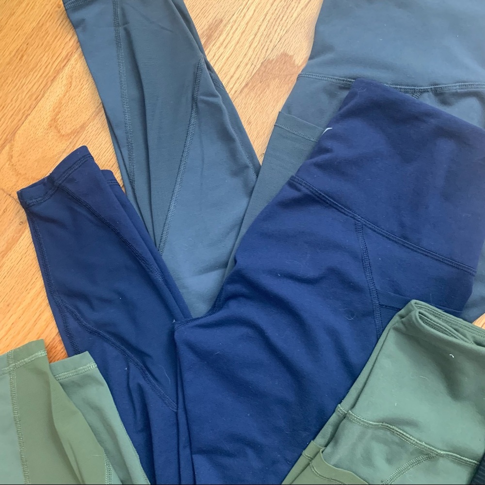 Old Navy high waisted elevate side pocket mesh trim compression leggings bundle